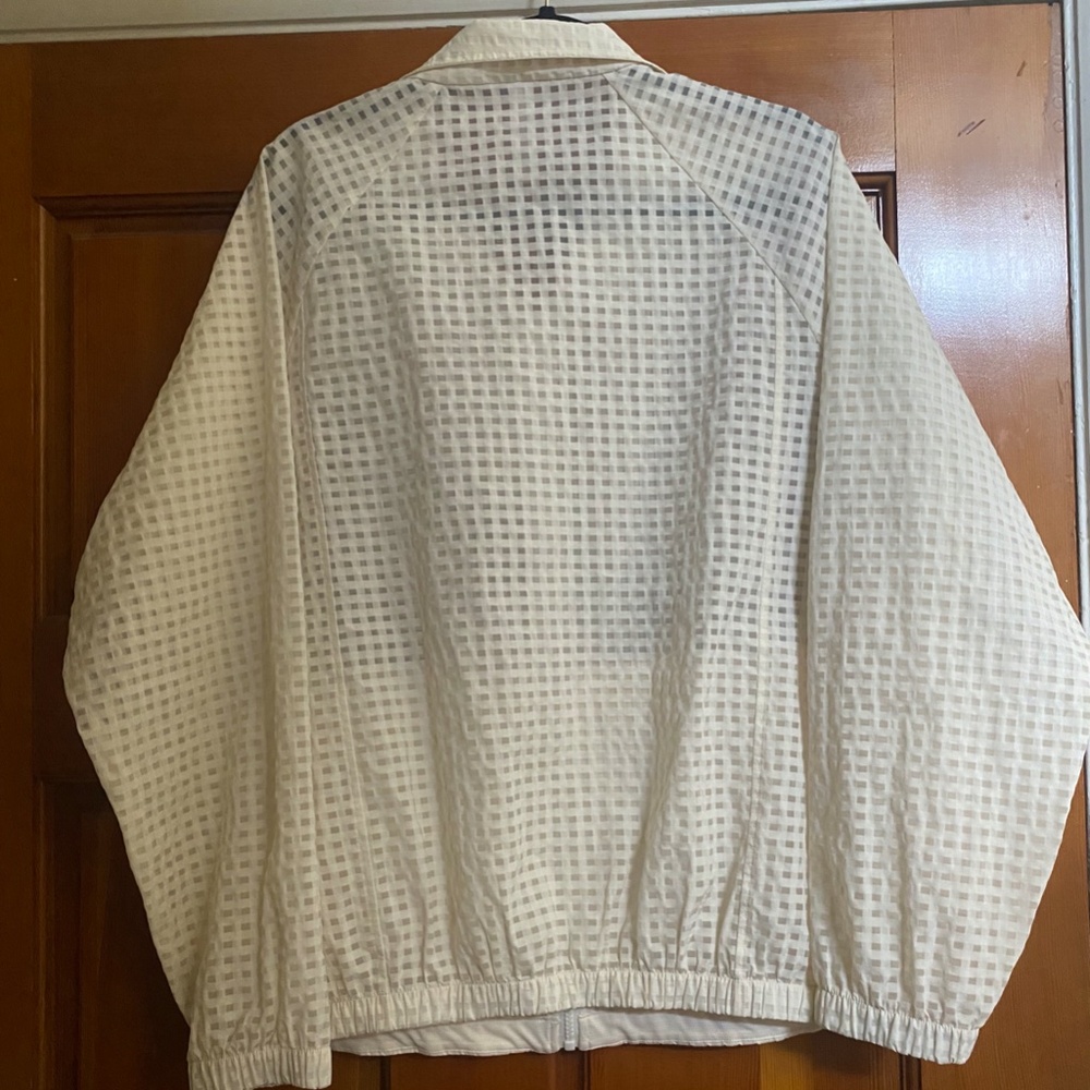 Fabletics Cleo Lightweight Gingham Sheer Ivory Ja… - image 2